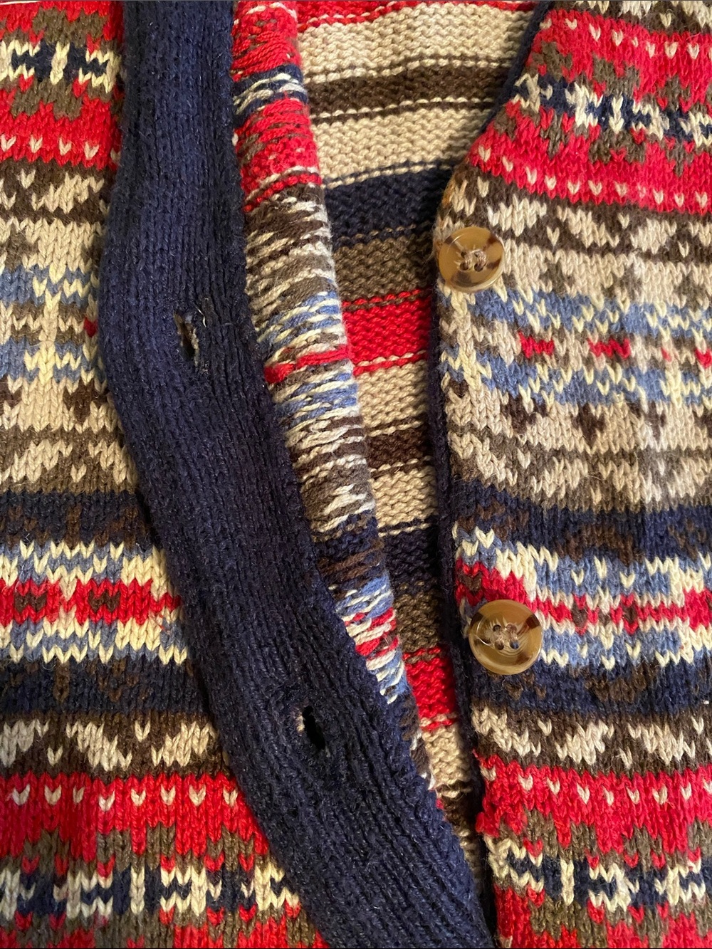 Nuggets Vintage 90’s Fair Isle Knit Button-Up Vest Cotton Ramie Y2K Size Large - Picture 10 of 12